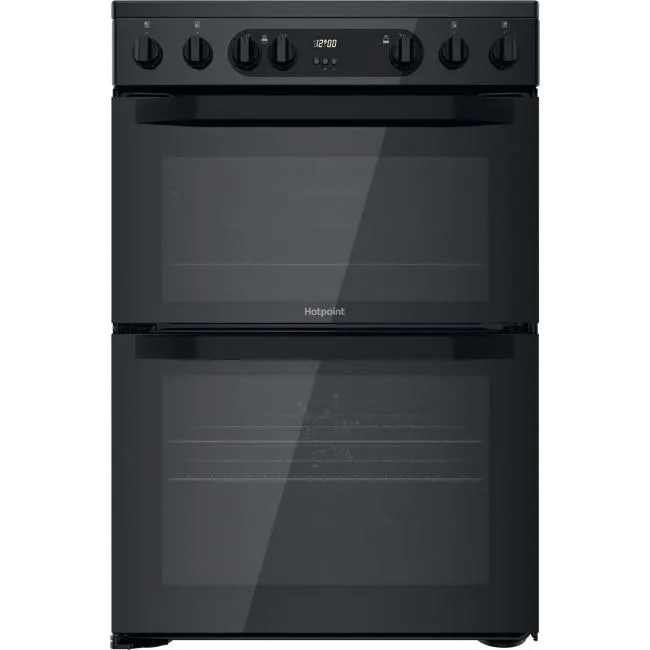 Hotpoint 60cm Double Oven Electric Cooker - Black