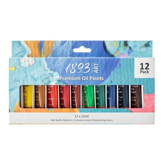 1893 Art Premium Oil Paints Pack of 12