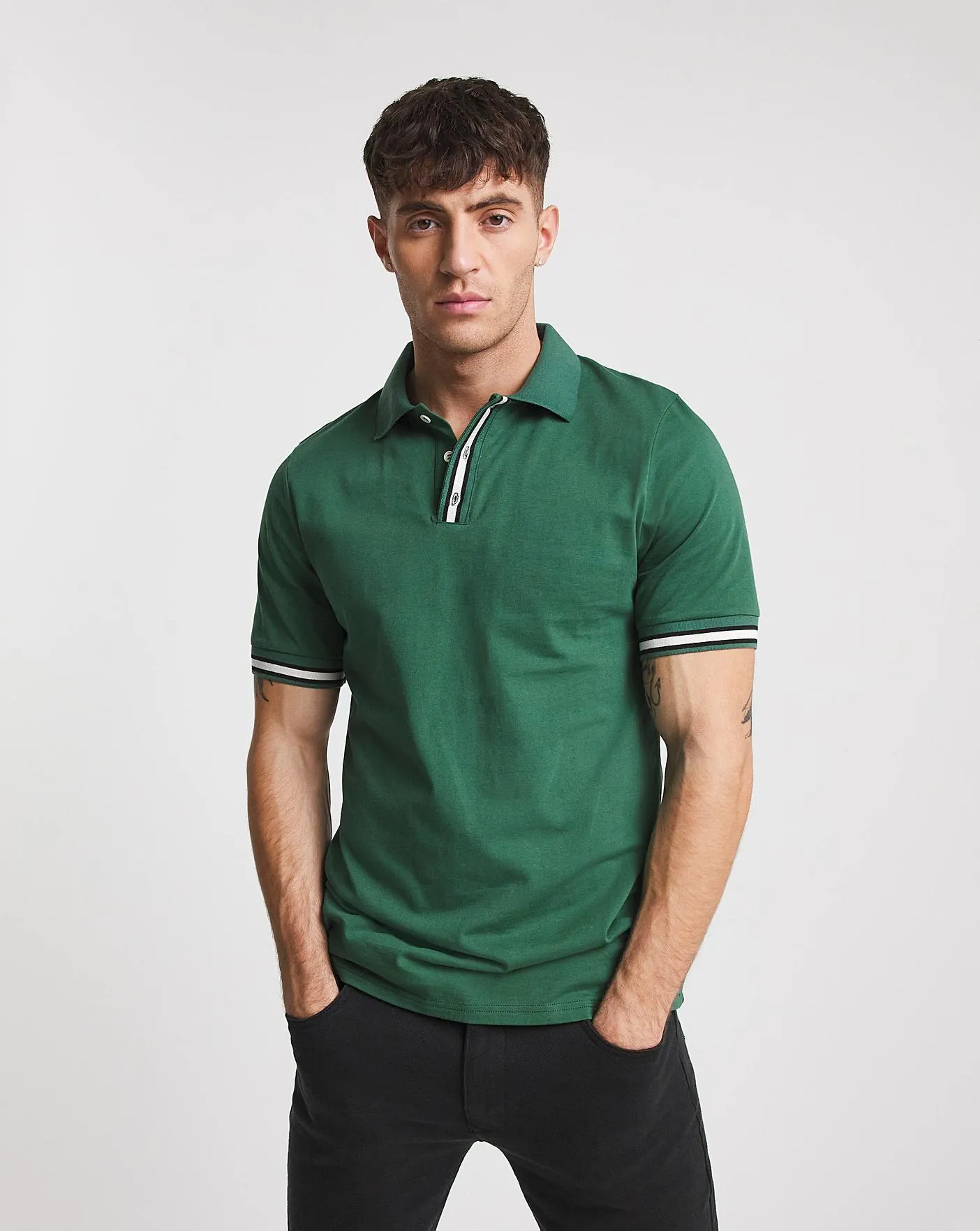 Tipped Jersey Polo Long