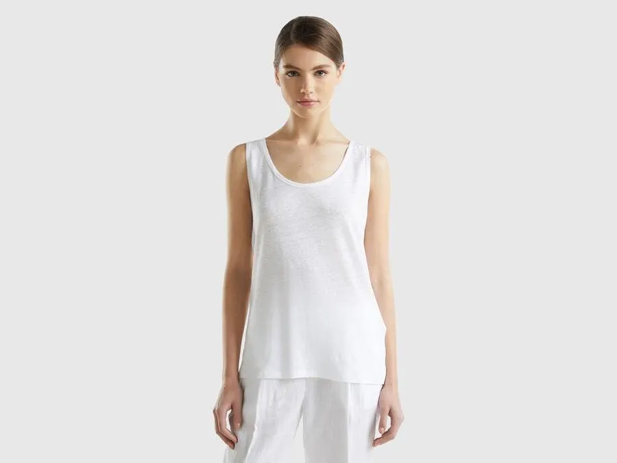 Tank top in pure linen