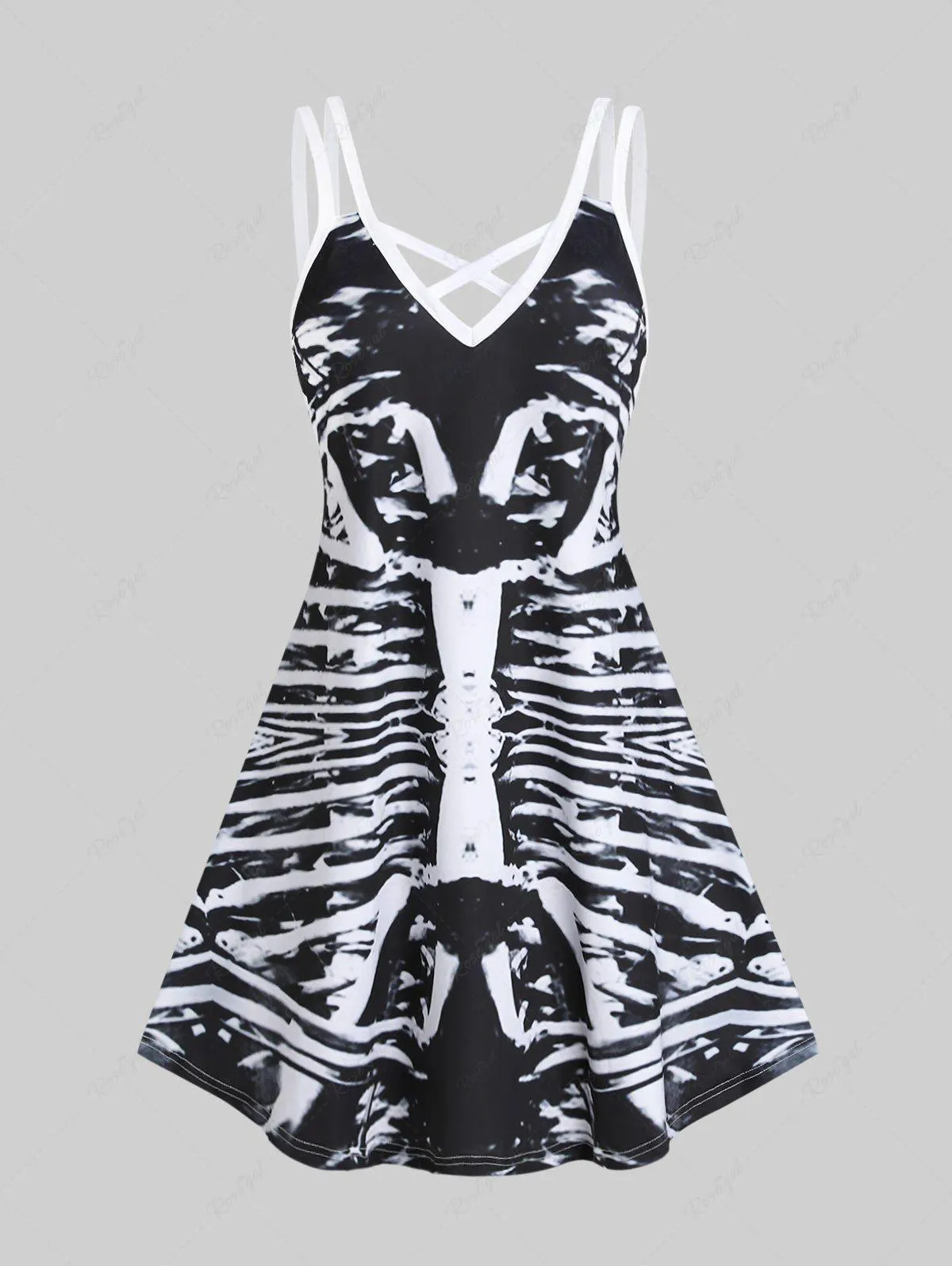 Halloween Costumes Skeleton Crisscross A Line Dress - 5x | Us 30-32