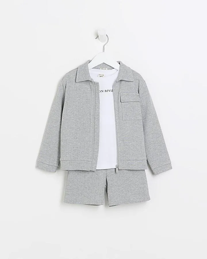 Mini Boys Grey Maison Riviera shacket set
