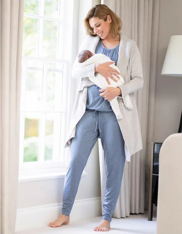 Steel Blue Maternity & Nursing Loungewear Set
