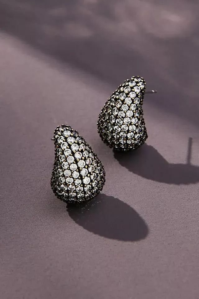 The Petra Gold-Plated Pavé Large Drop Earrings