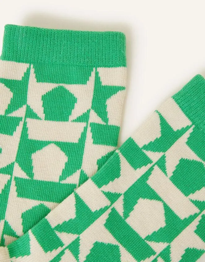 Contrast Retro Star Print Socks