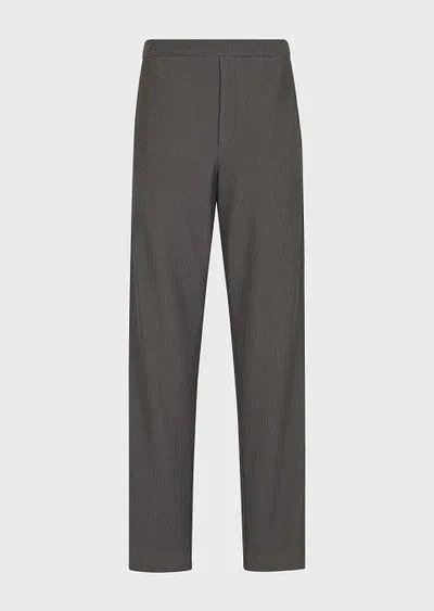Technical waffle flat-front trousers