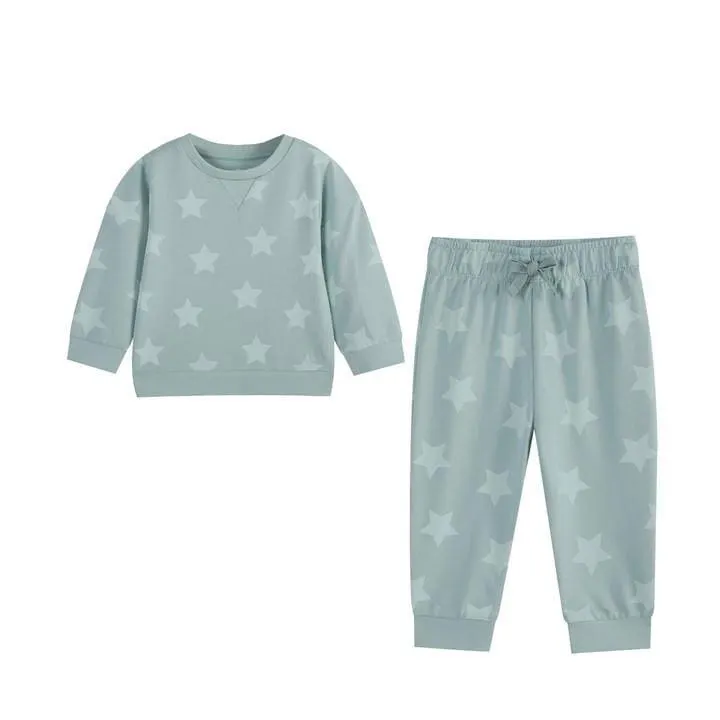 Baby Boy Star Print Jog Set Green