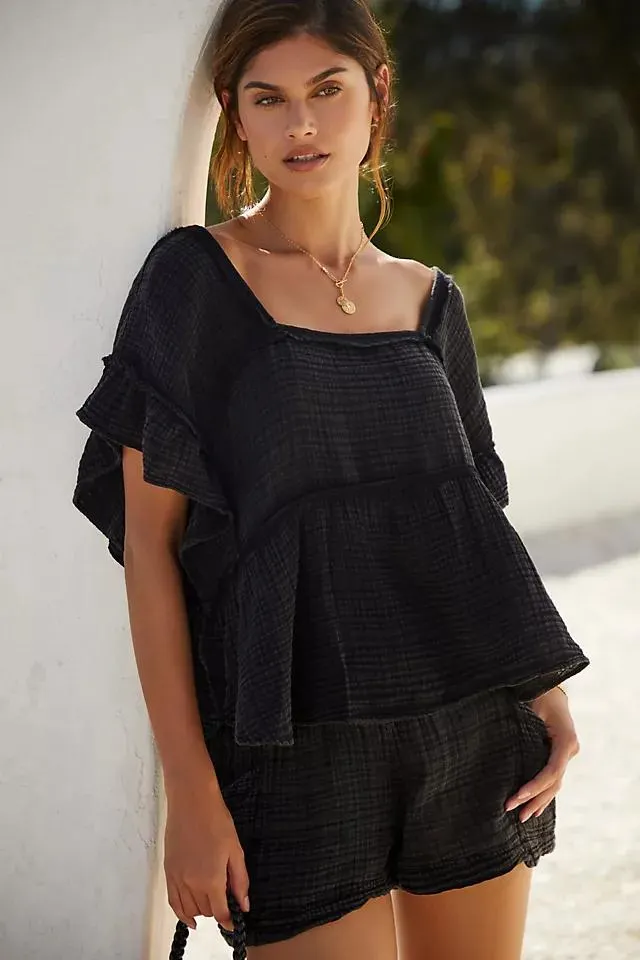 By Anthropologie Kaveri Square-Neck Babydoll Top