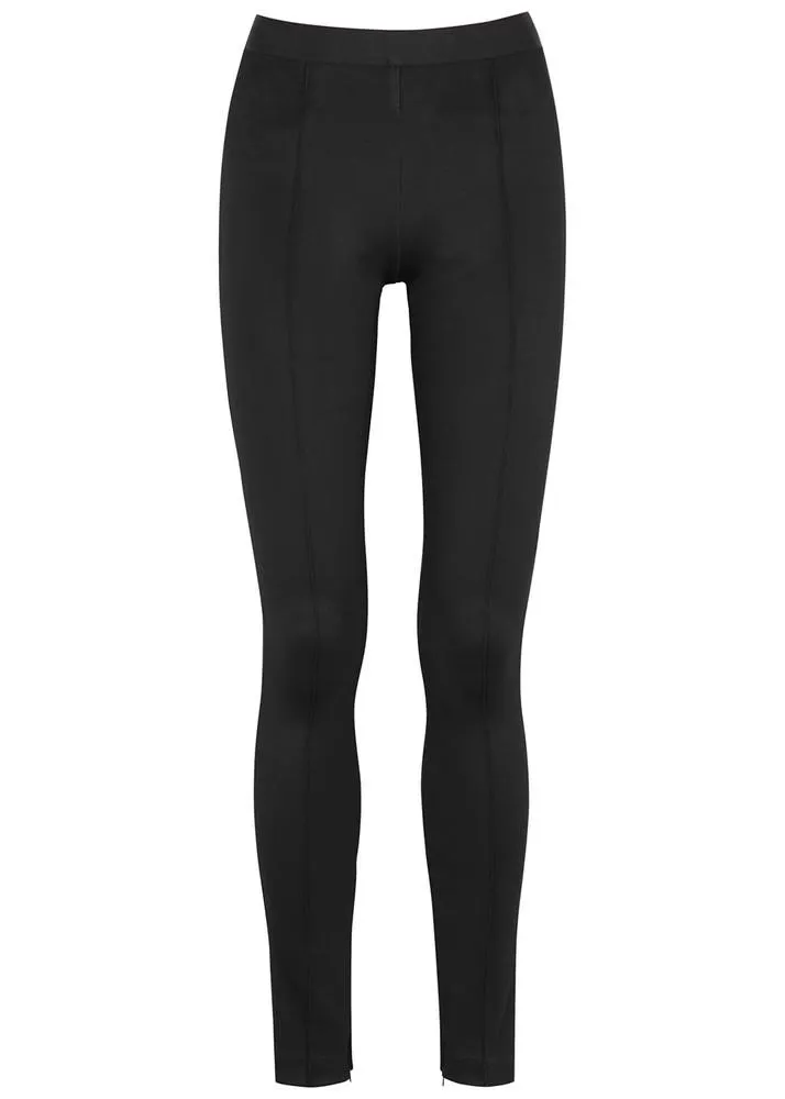 Black stretch-jersey leggings