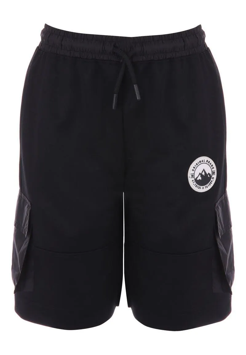 Older Boys Black Casual Cargo Shorts