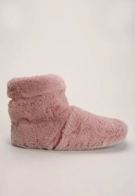 Womens Pink Heated Slippers