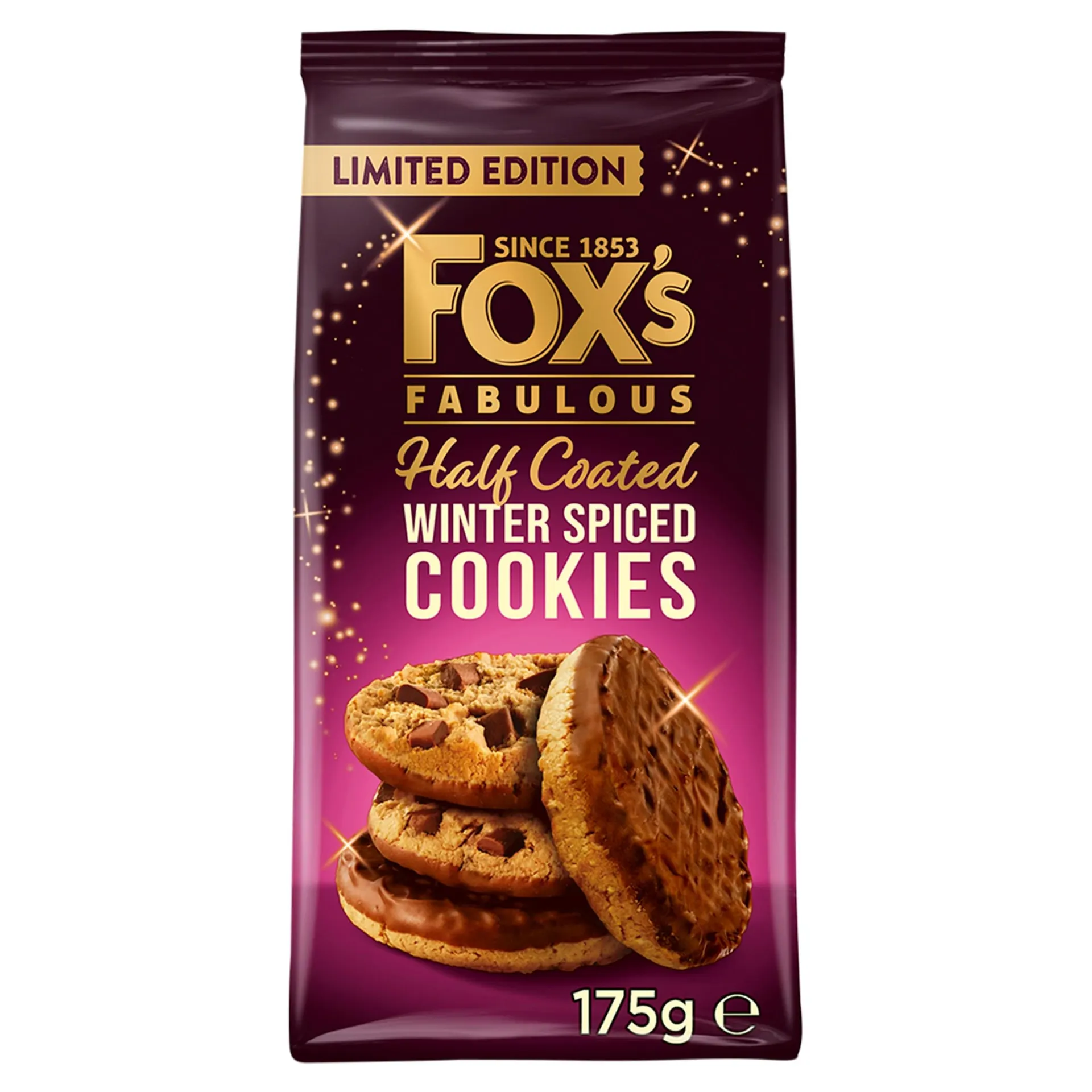 Fox's Limited Edition Fabulous Half Coated Winter Spiced Cookies 175g