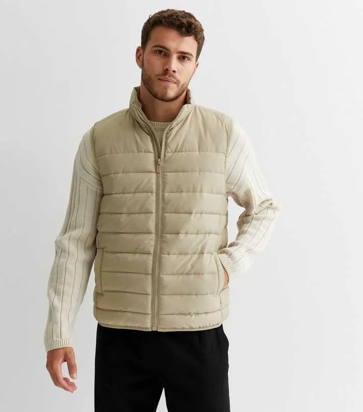 Stone Puffer Zip Up Gilet