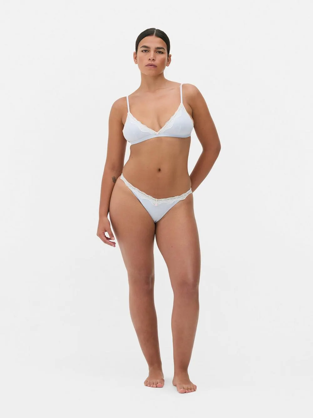 Lace Trim Underwear Set