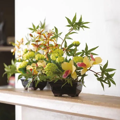 Petite Ikebana Orchid Arrangement in Oriental Planter