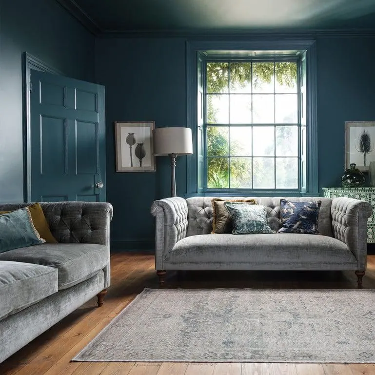 Fabric Button Back Chesterfield 3 Seater Sofa