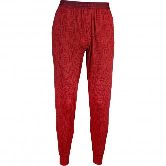 Calvin Klein Long-Sleeve Jersey Pyjamas Lounge Set, Burgundy