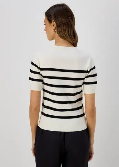 Et Vous Ivory Stripe Knit Jumper - Size 20