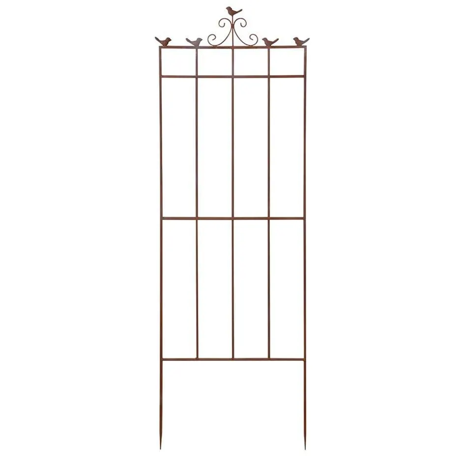 Trellis plant support with birds