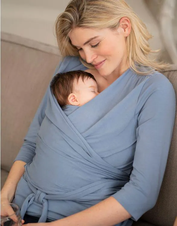 Slate Blue Cotton ¾ Sleeve Skin to Skin Top