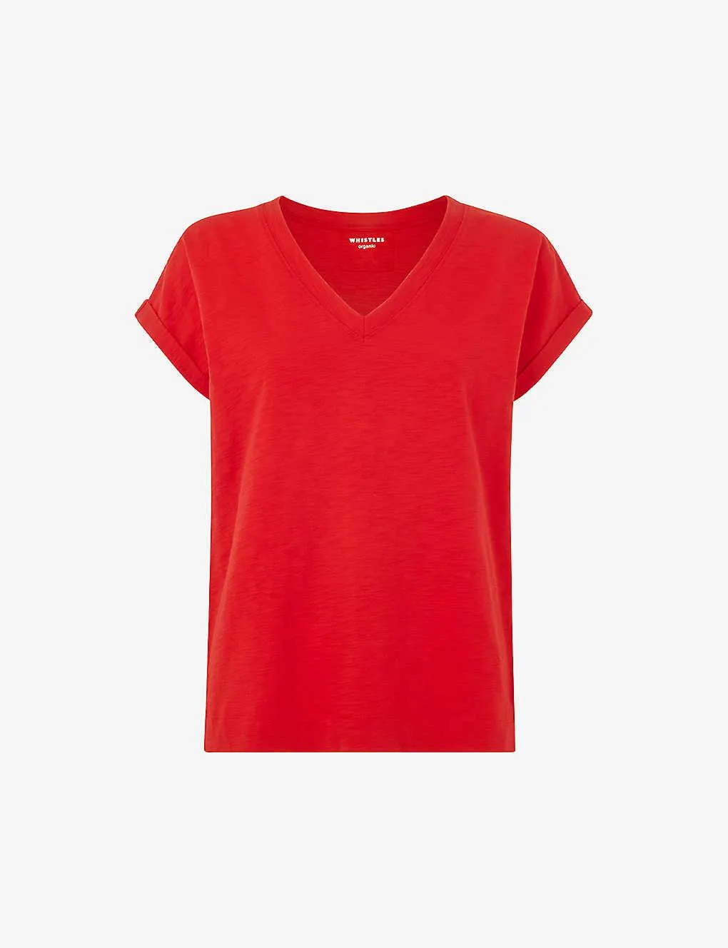 Willa V-neck cap-sleeve organic-cotton T-shirt