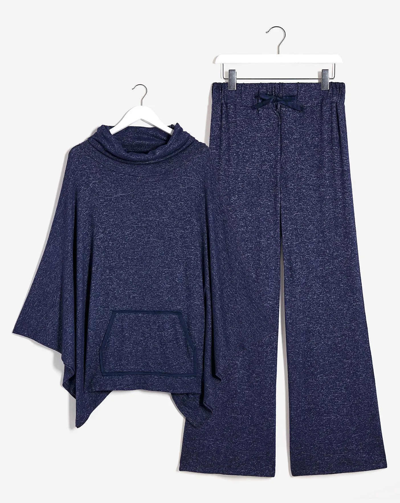 Pretty Lounge Knitted Poncho and Wide Leg Lounge Set