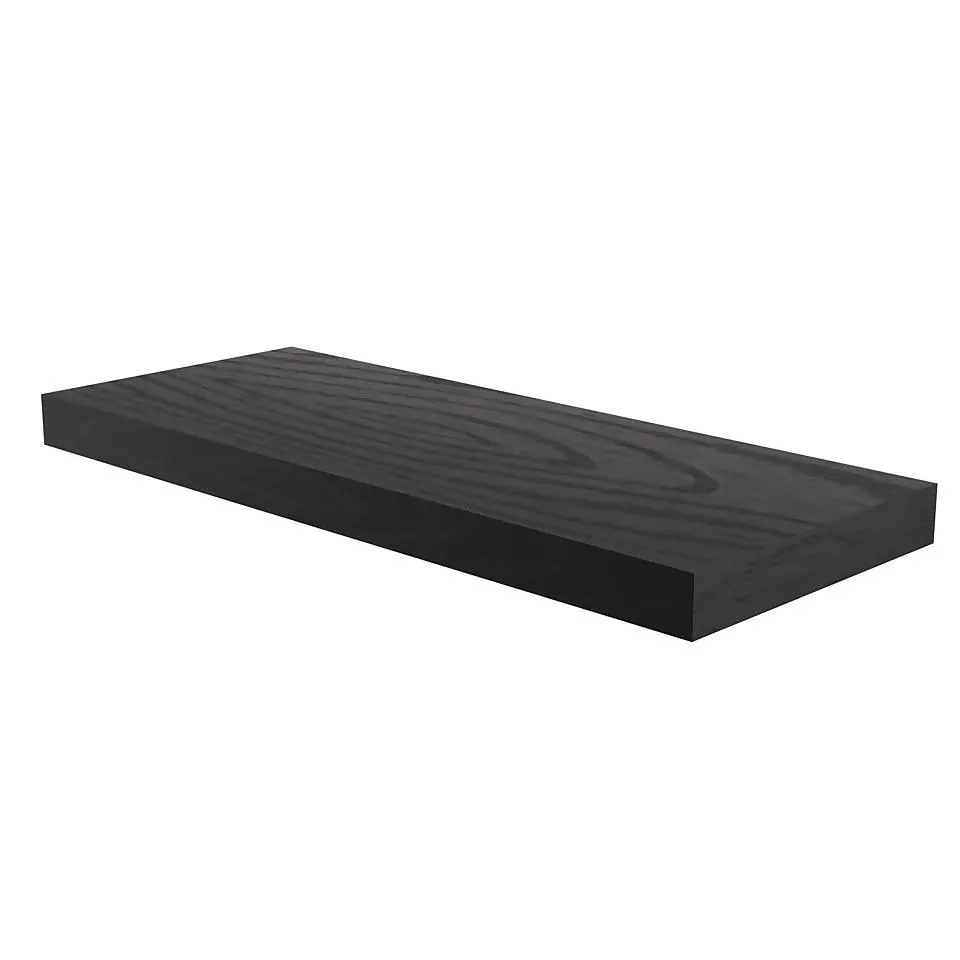 Flexi Storage Decorative Shelving Floating Shelf Black Oak 600x38x240mm