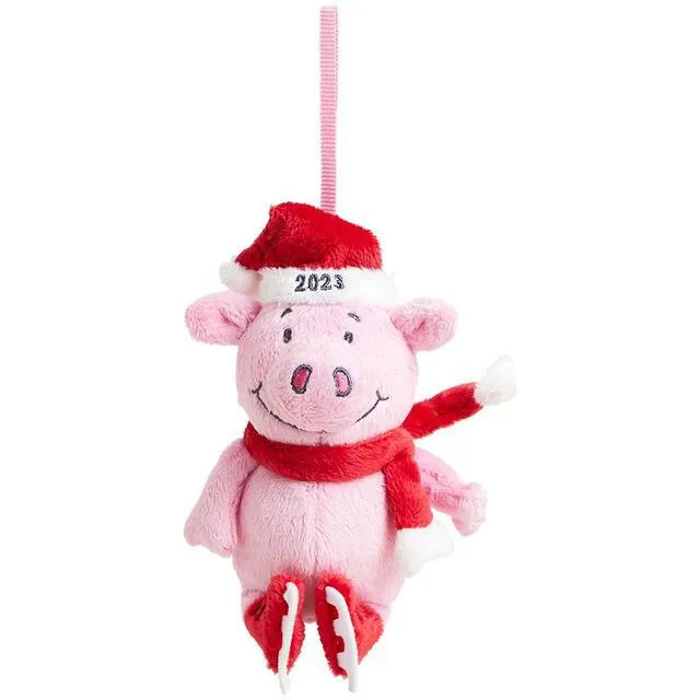 M&S Percy Plush Pink Christmas Tree Decoration