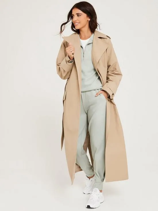 Lucy Mecklenburgh Longline Trench Coat - Camel