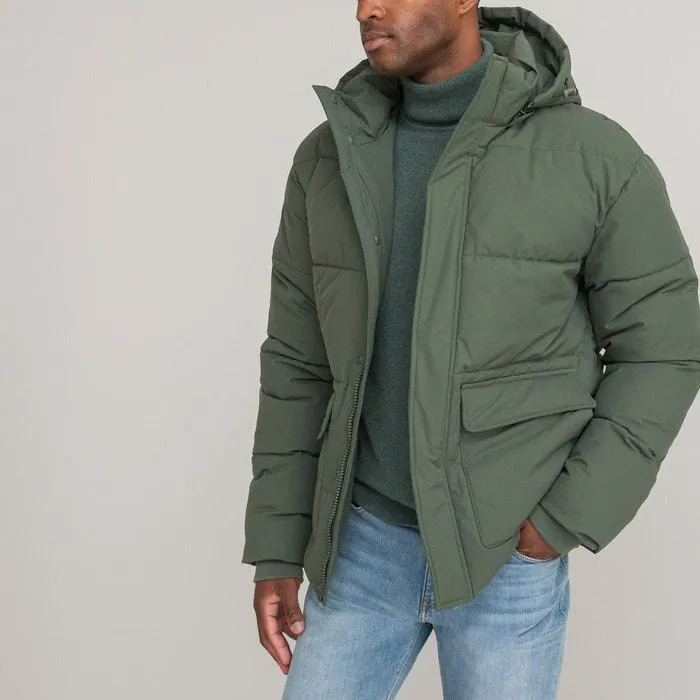 Short Padded Jacket with Detachable Hood
