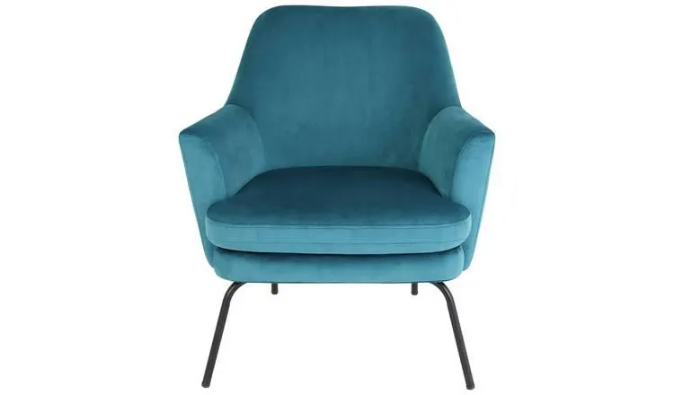 Habitat Celine Velvet Accent Chair - Teal