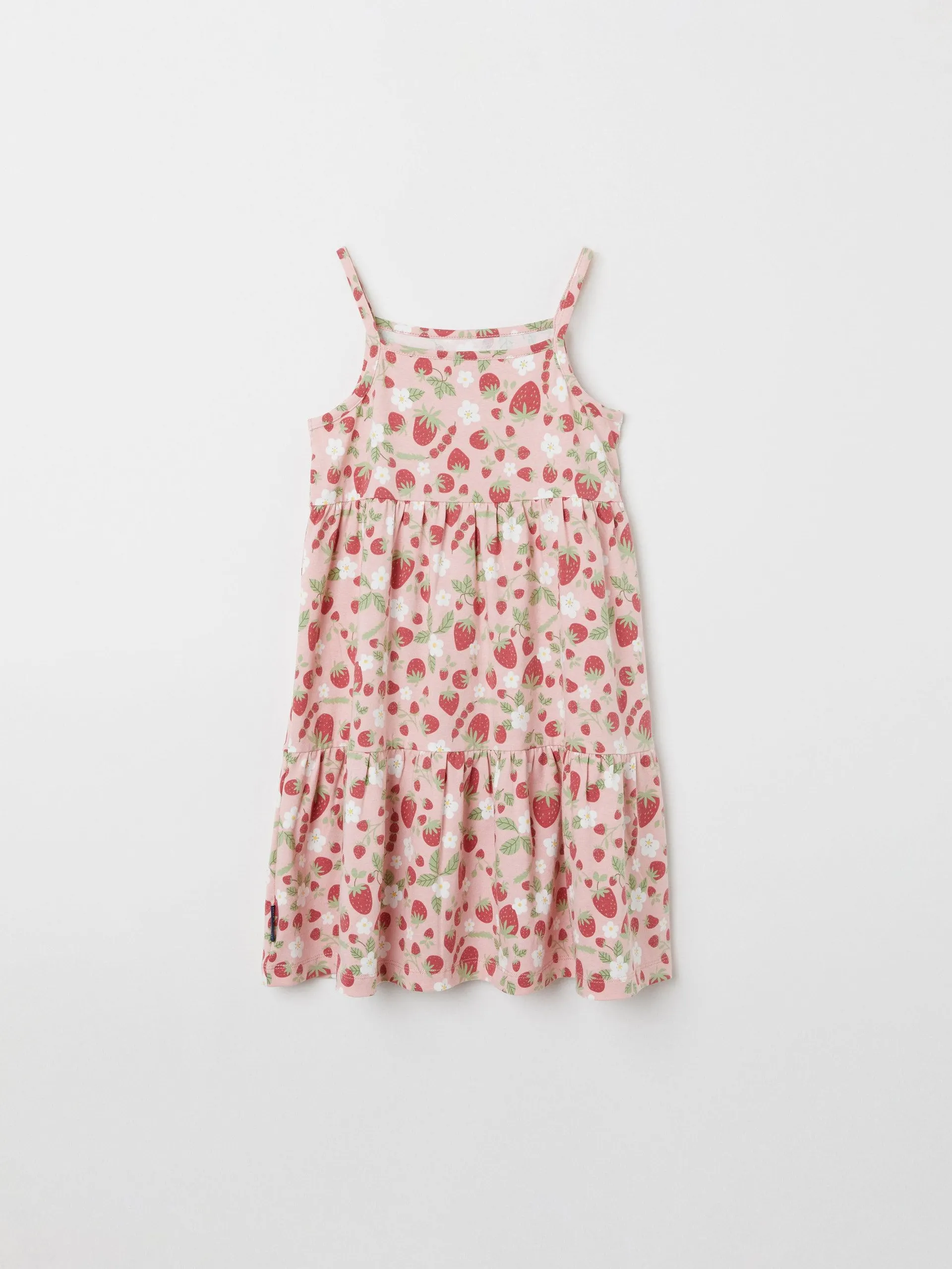 Strawberry Print Kids Sun Dress