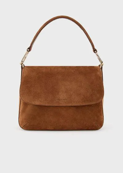 Medium la Prima Soft baguette bag in suede