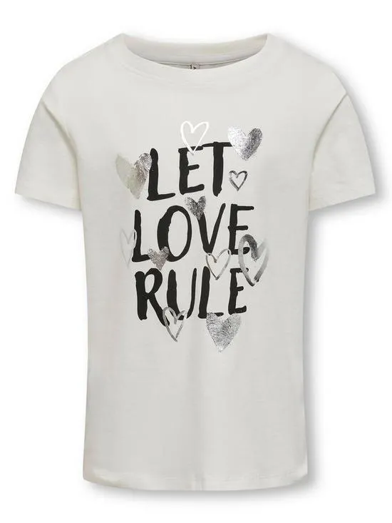 Girls Let Love Rule Short Sleeve Tshirt - Cloud Dancer