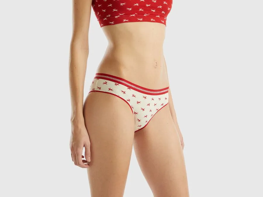 Underwear with reindeer print