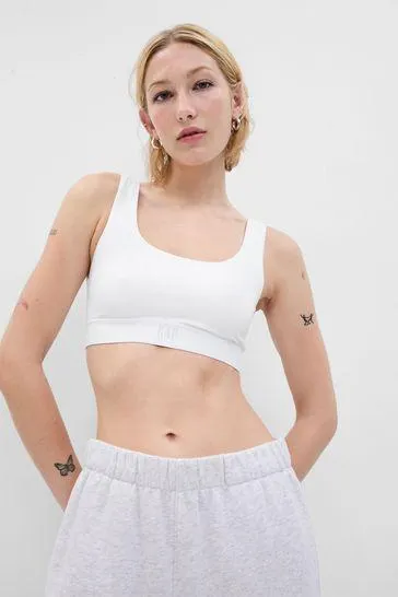 Organic Stretch Cotton Logo Bralette