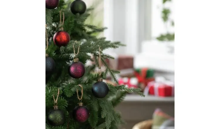 Habitat Pack of 12 Textured Finish Christmas Baubles