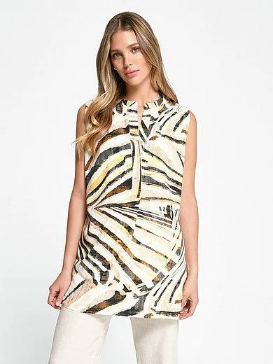 Sleeveless blouse in linen mix