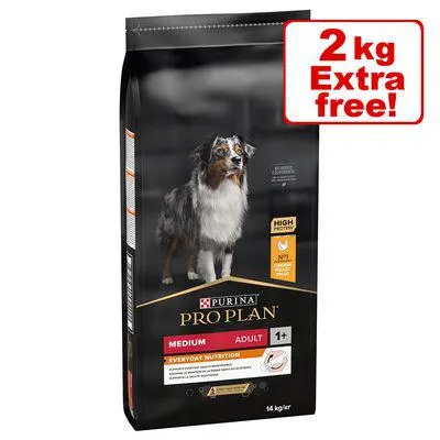 12/14kg Pro Plan Dry Dog Food - 2kg Free!*