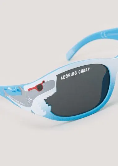 Kids Blue Shark Sunglasses (3-10yrs) - One Size