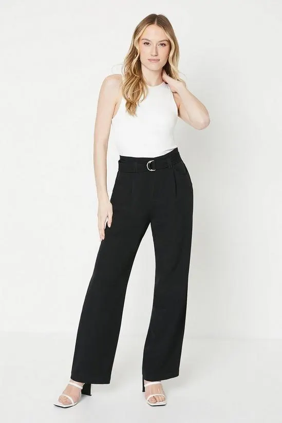 Buckle Belted Tapered Trouser