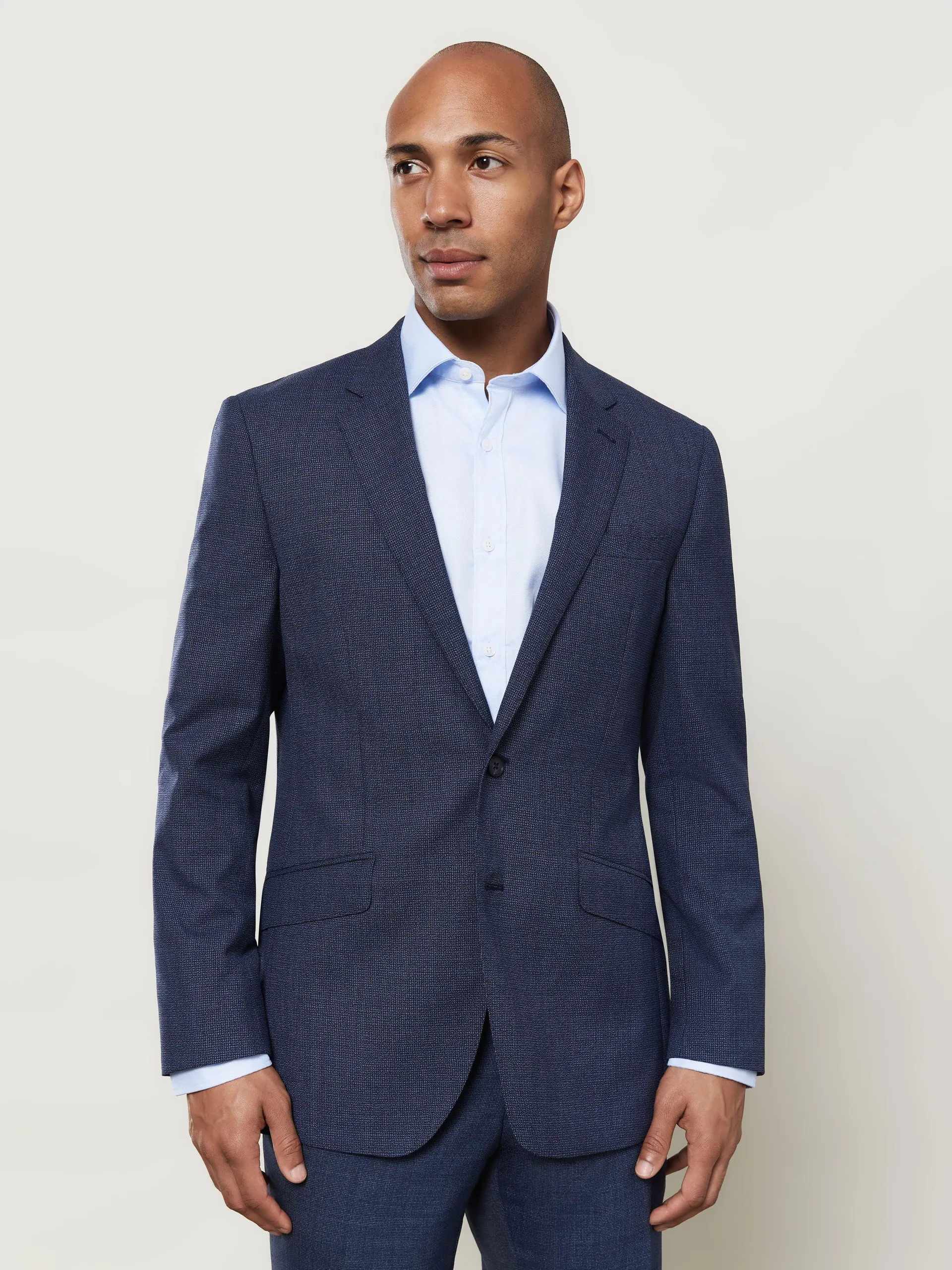 Lovell Infinity Slim Fit Blue Semi Plain Jacket