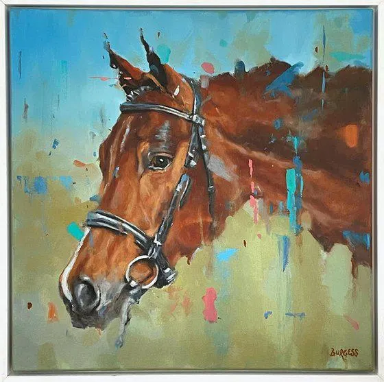 Brandy - Framed Horse Oil Painting - 55cm x 55cm (2023)