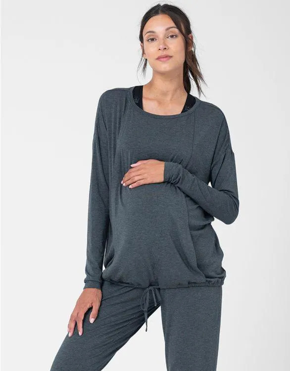 Eco-Dyed Modal Maternity & Nursing Athleisure Top
