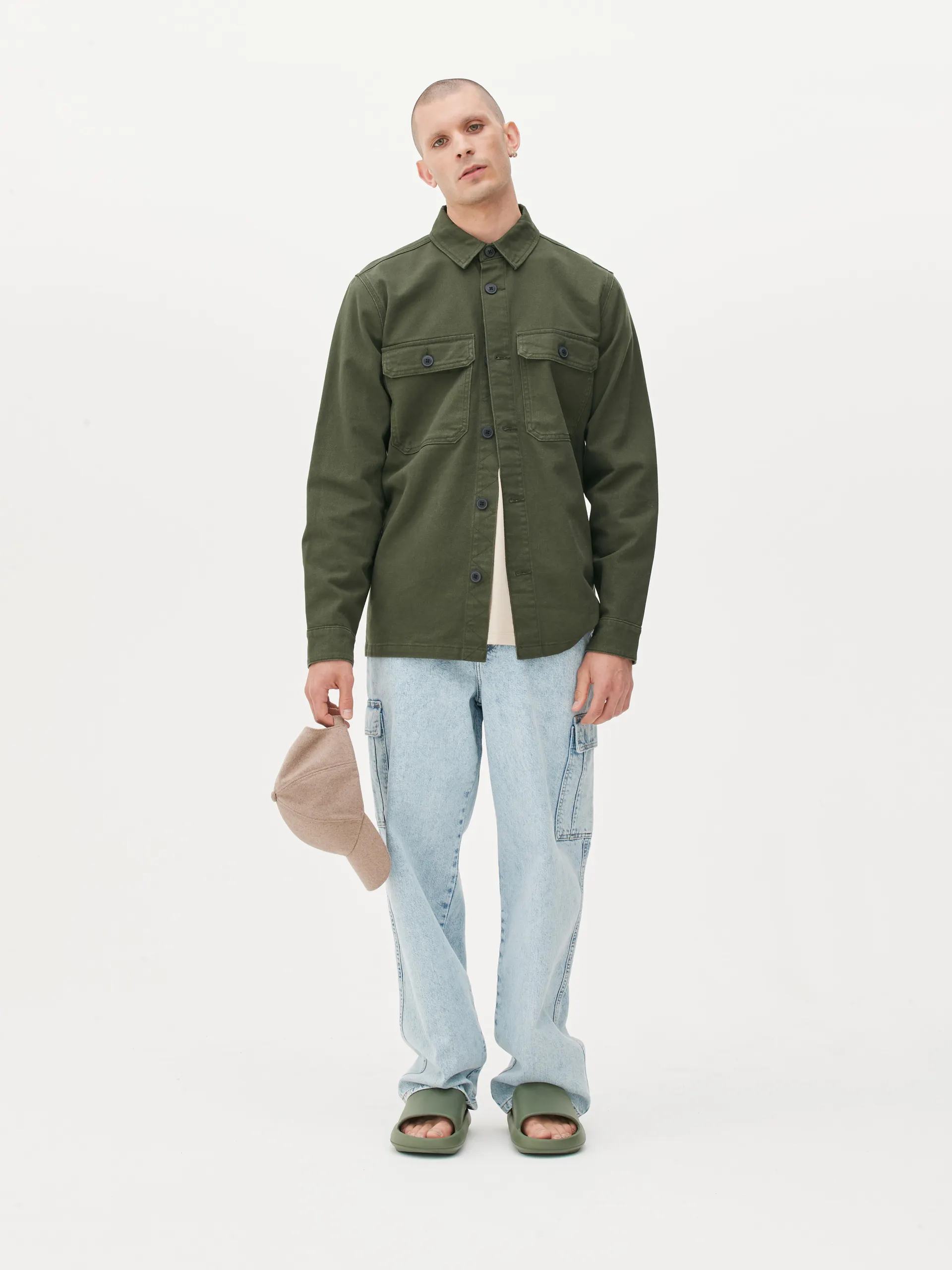 Twill Button Up Shacket