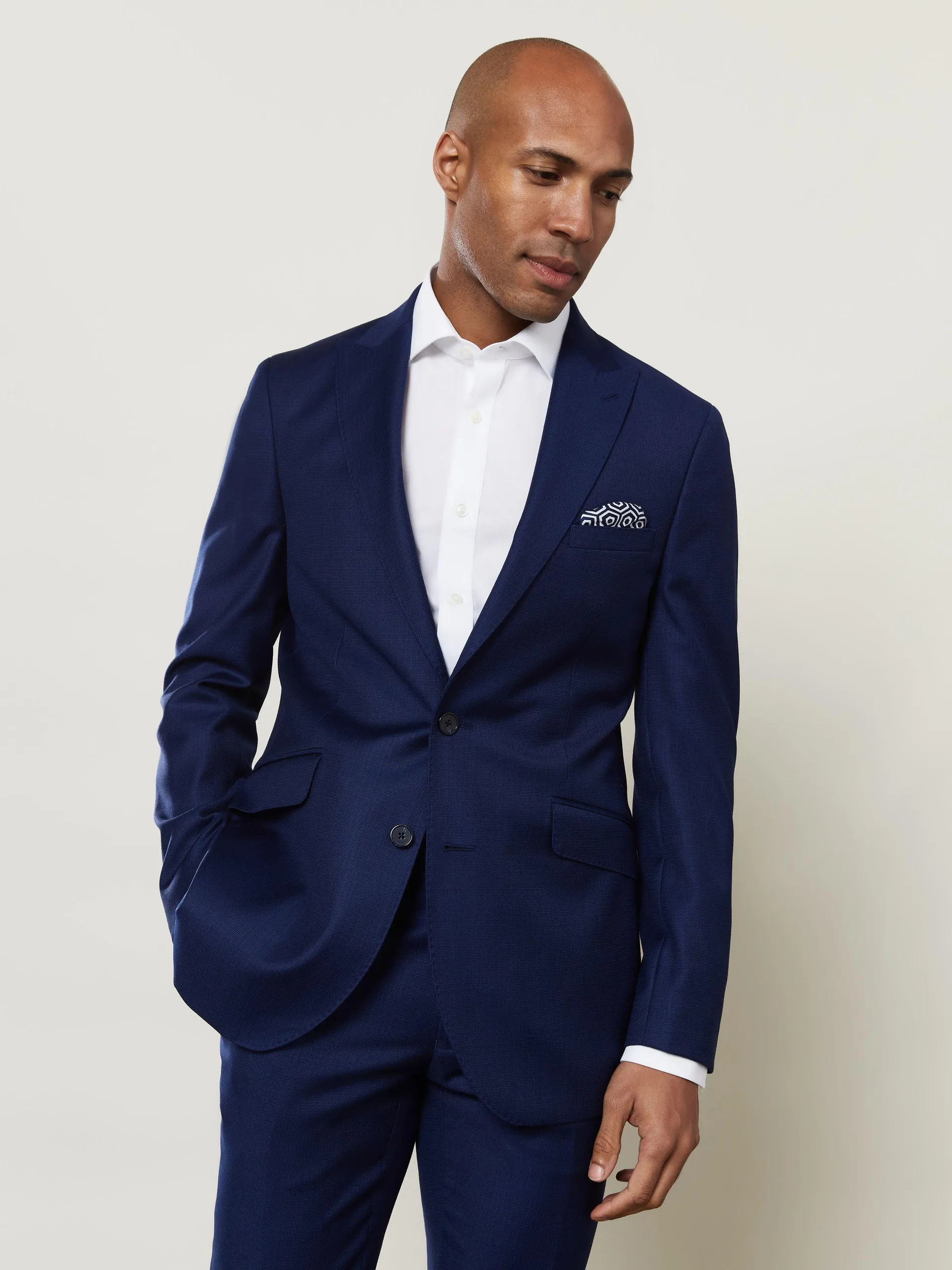 Owens Infinity Active Slim Fit Navy Blue Jacket