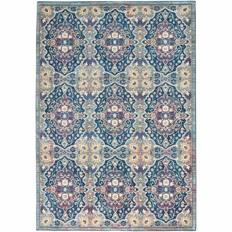 Ankara Blue Patterned Rug in 2 Sizes