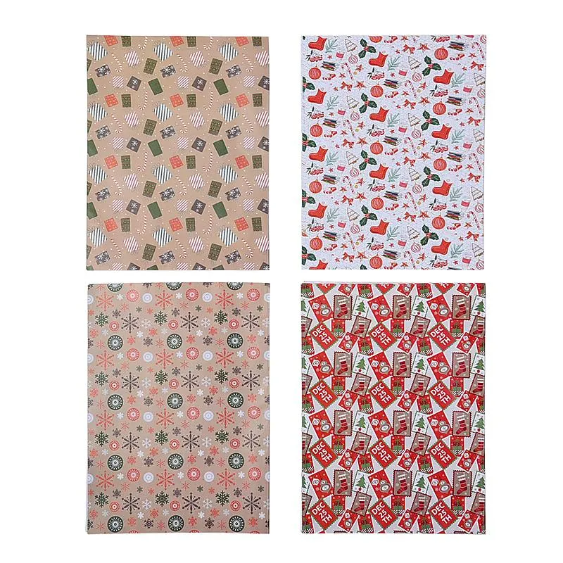 Set of 40 - Gift Wrapping Papers - Beige and Multi