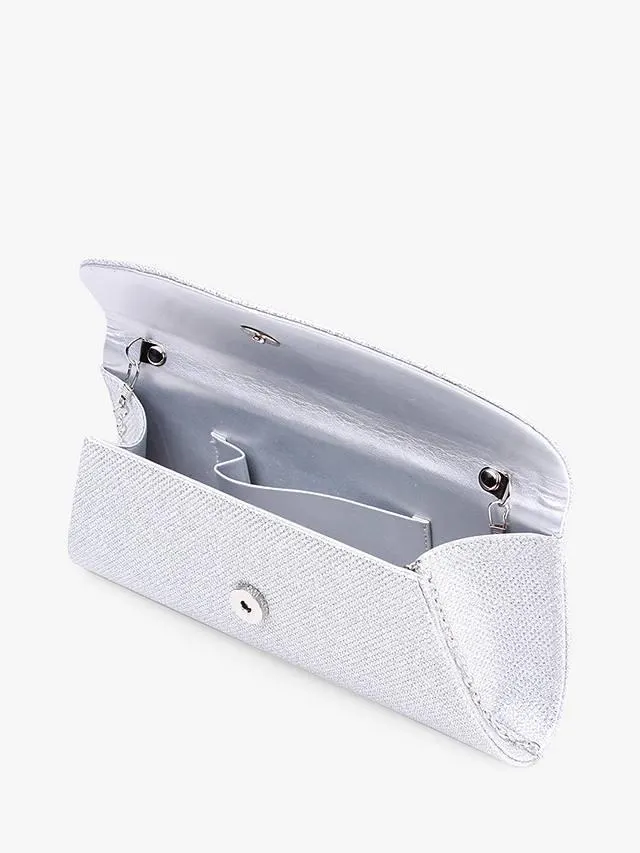 Paradox London Dominique Glitter Mesh Curve Flap Clutch Bag
