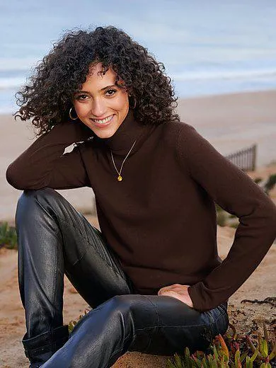 Polo neck jumper in 100% cashmere design Roxy